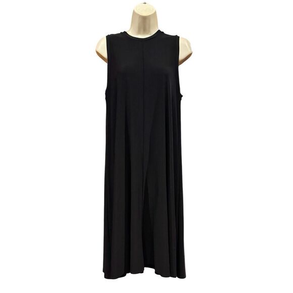 Max Mara Leisure Black Stretch Midi Dress In Black NWT Size Large - Picture 1 of 6